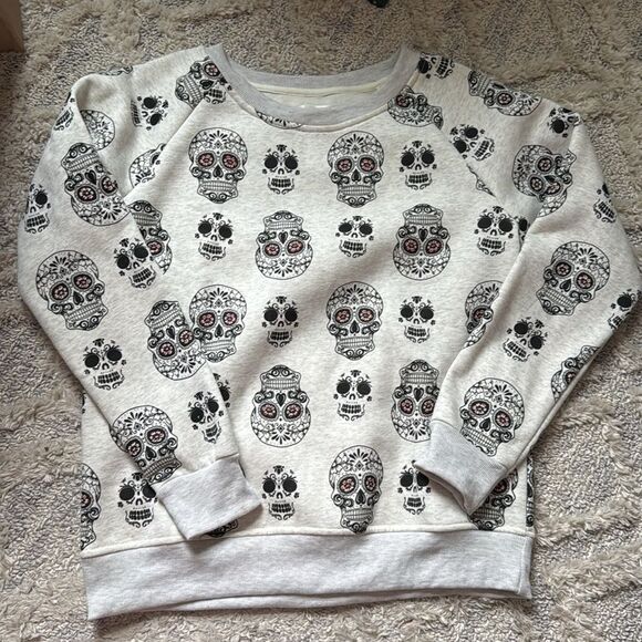 L.A. Soul Sugar Skull Print Sweatshirt Size M - Picture 2 of 5